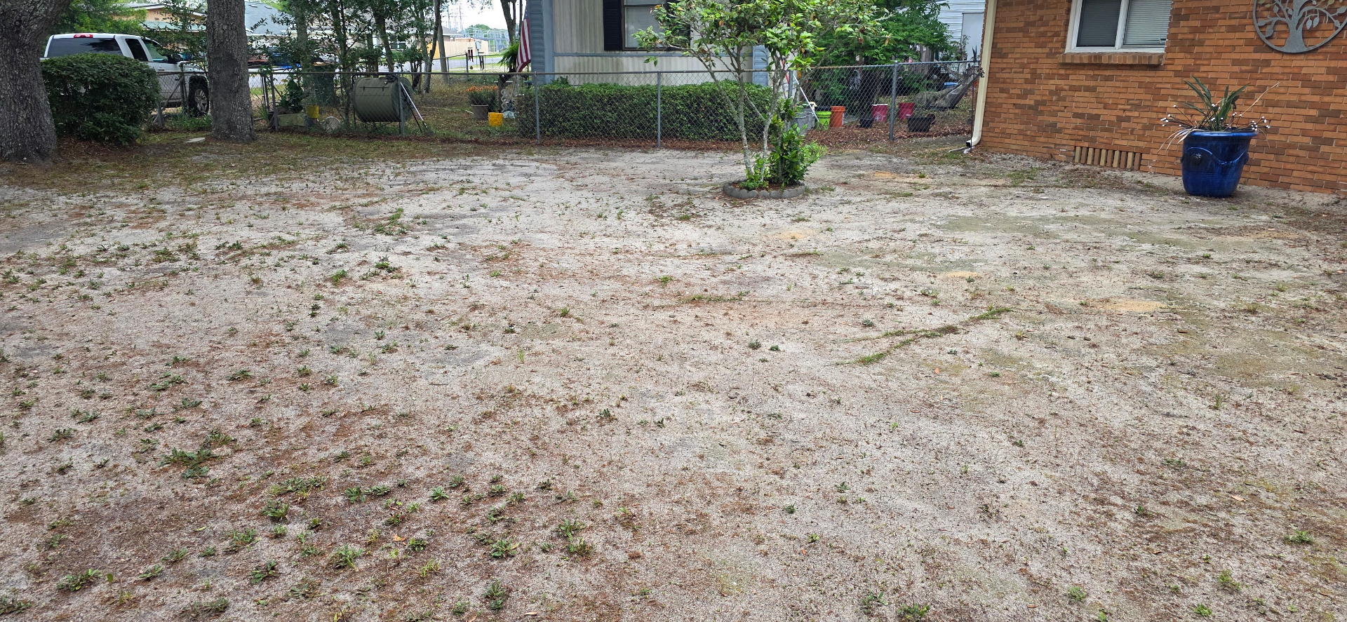 Yard restoration project by Lady Edge in Okaloosa County, FL